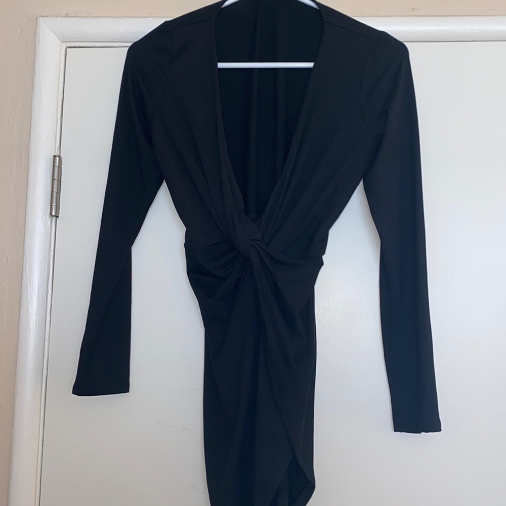 Long sleeve slit dress